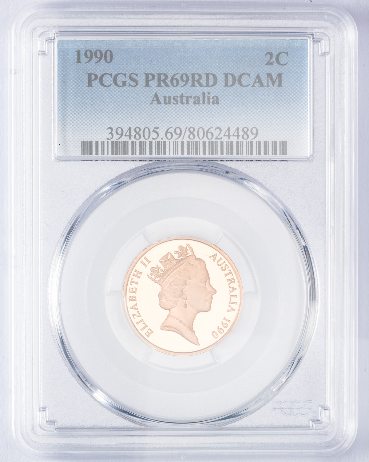 Elizabeth II, Two Cent, 1990, PCGS PR69DCAM