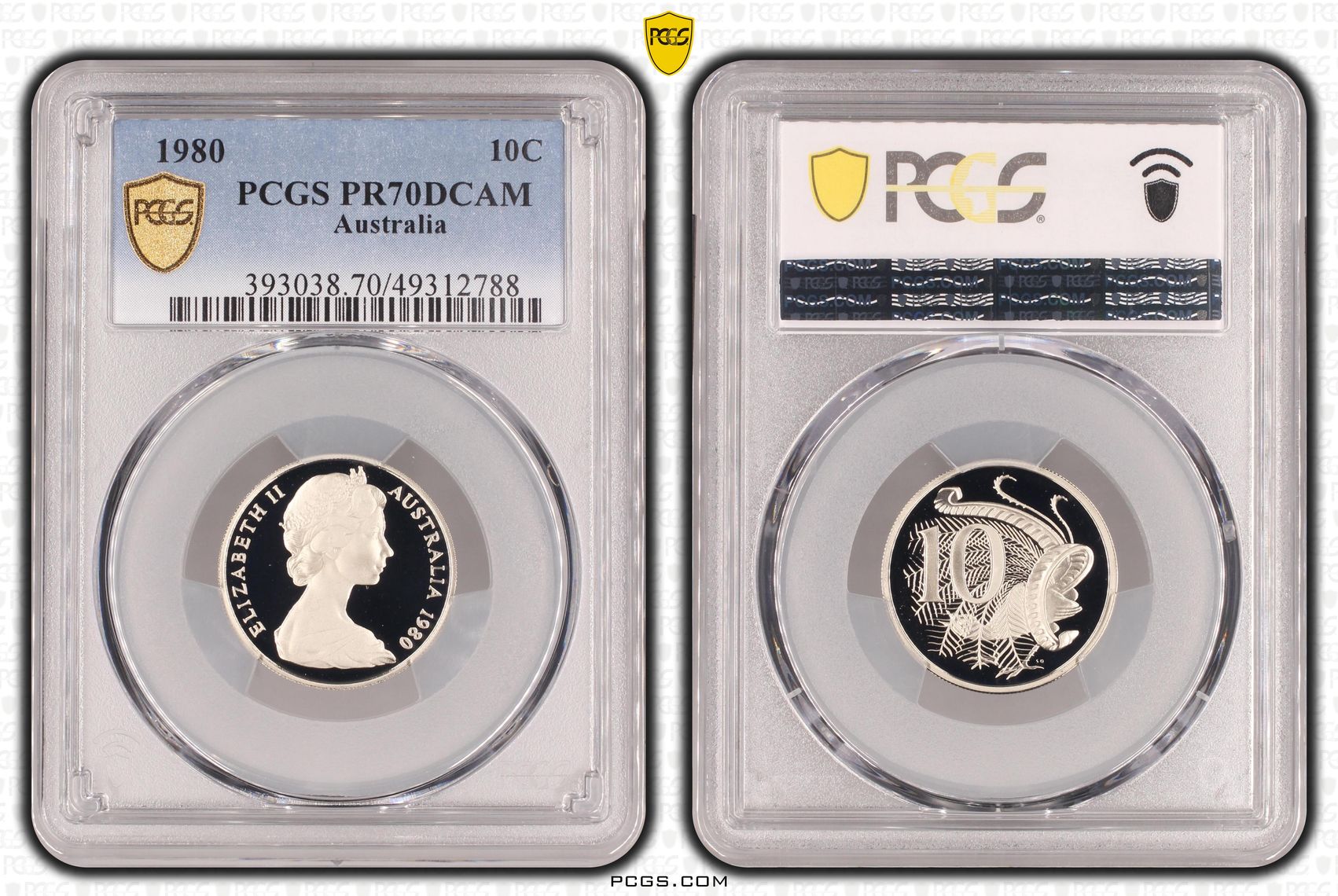 Ten Cent, 1980, Pcgs Pr70dcam