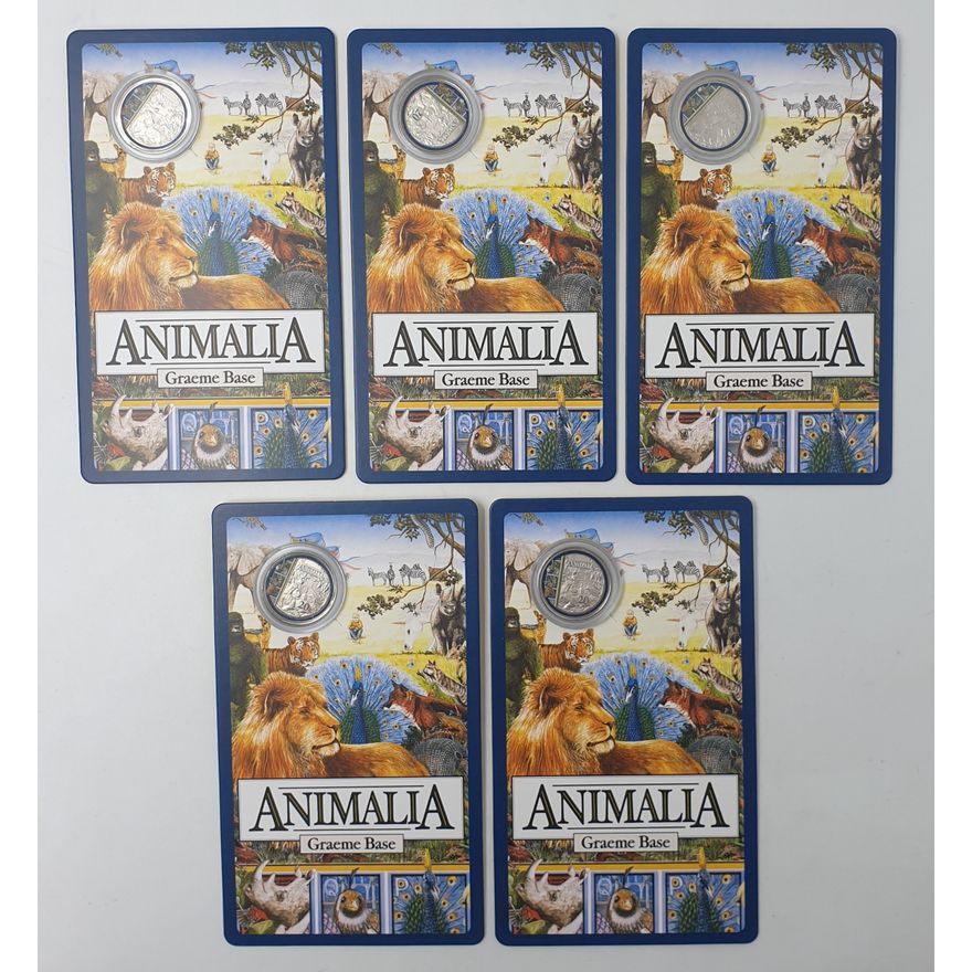 Animalia 20c Carded Coins (x5)