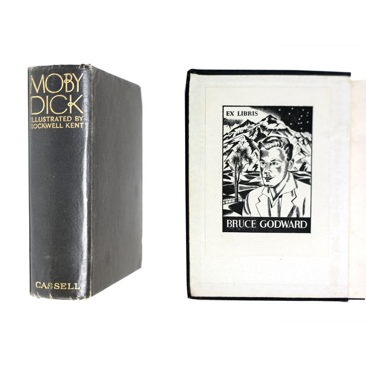 MELVILLE. HERMAN [book plate of Bruce Godward] - Moby Dick or the Whale.