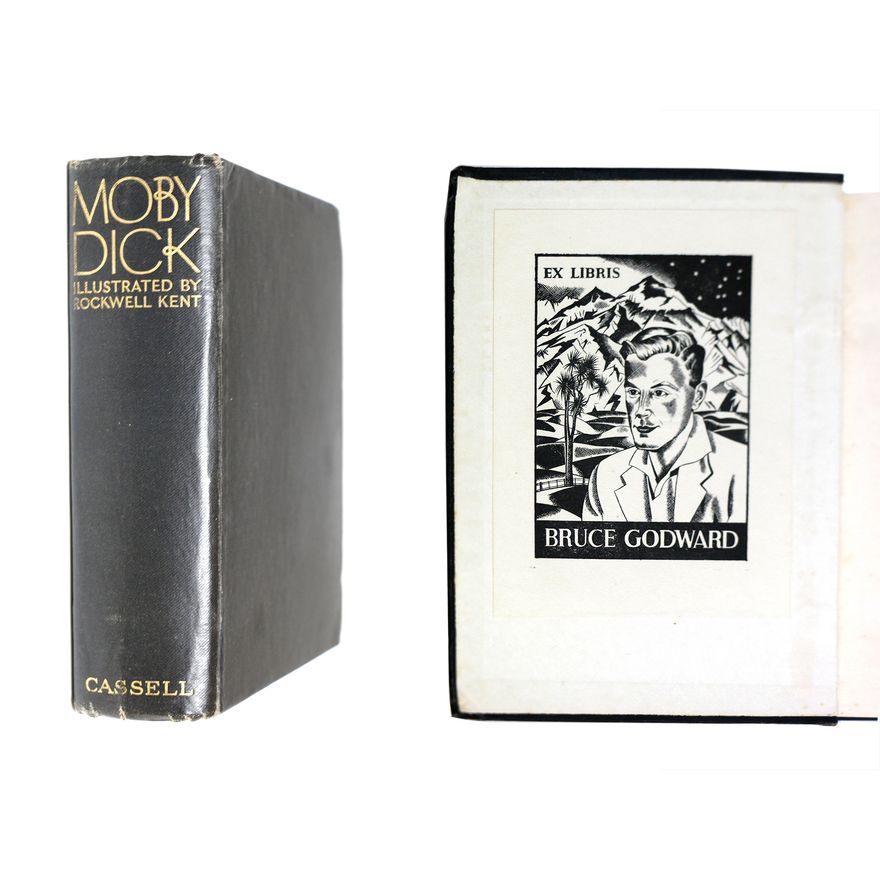 MELVILLE. HERMAN [book plate of Bruce Godward] - Moby Dick or the Whale.