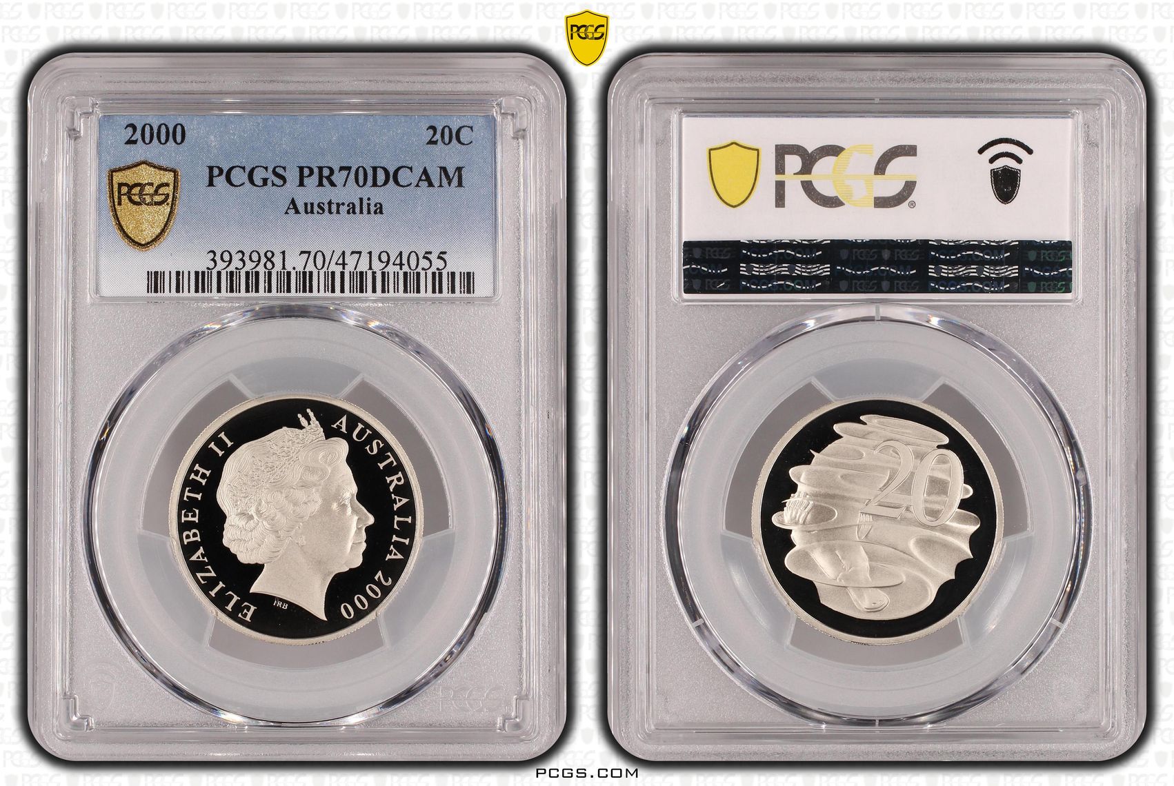 Elizabeth II, Twenty Cent, 2000, PCGS PR70DCAM