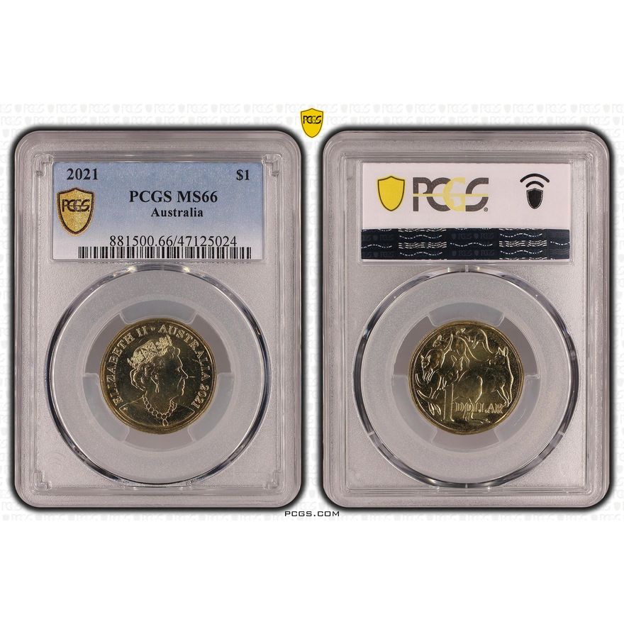 Elizabeth II, One Dollar, 2021, PCGS MS66