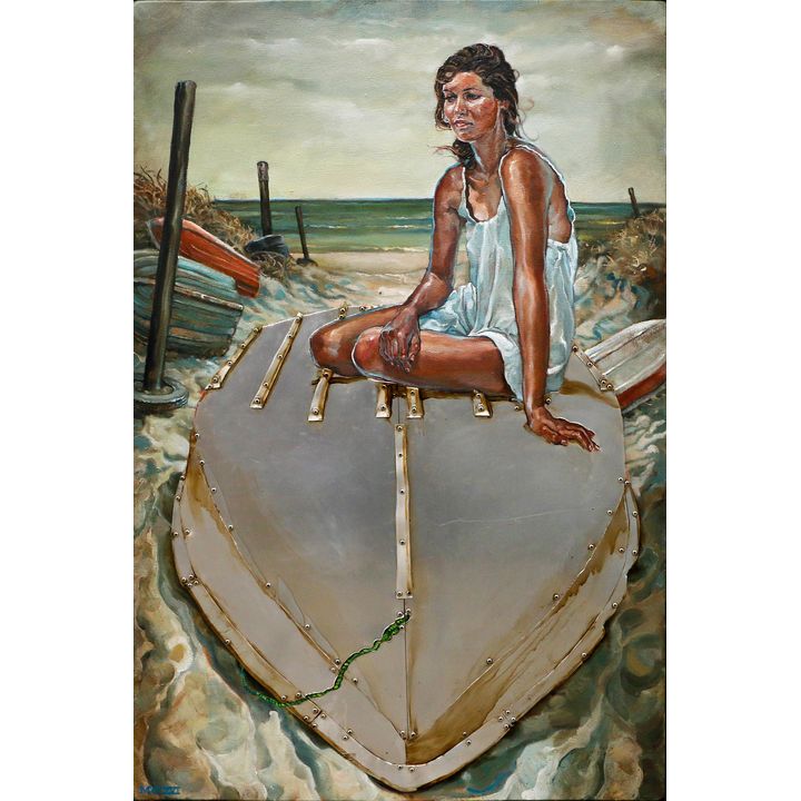 Matt Gauldie 'Untitled - Woman on Dinghy'