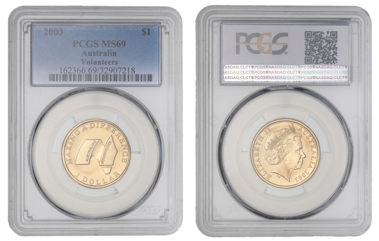 Elizabeth II, Volunteers, One Dollar, 2003, PCGS MS69