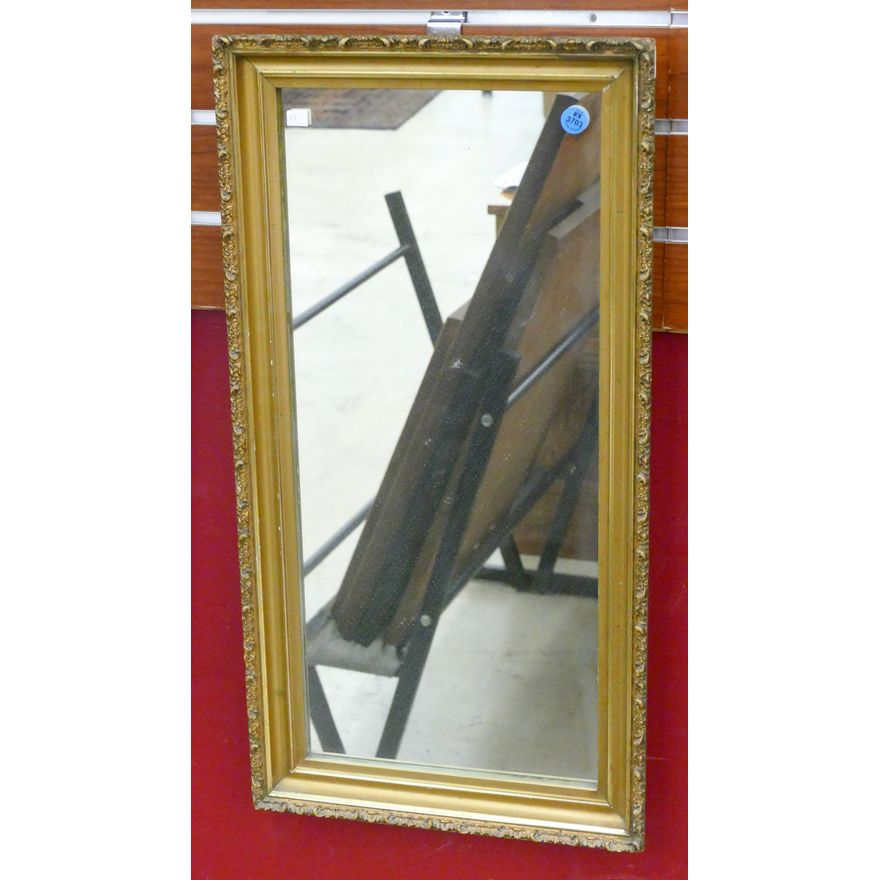 Antique Gilt Framed Long Mirror 25''x13''