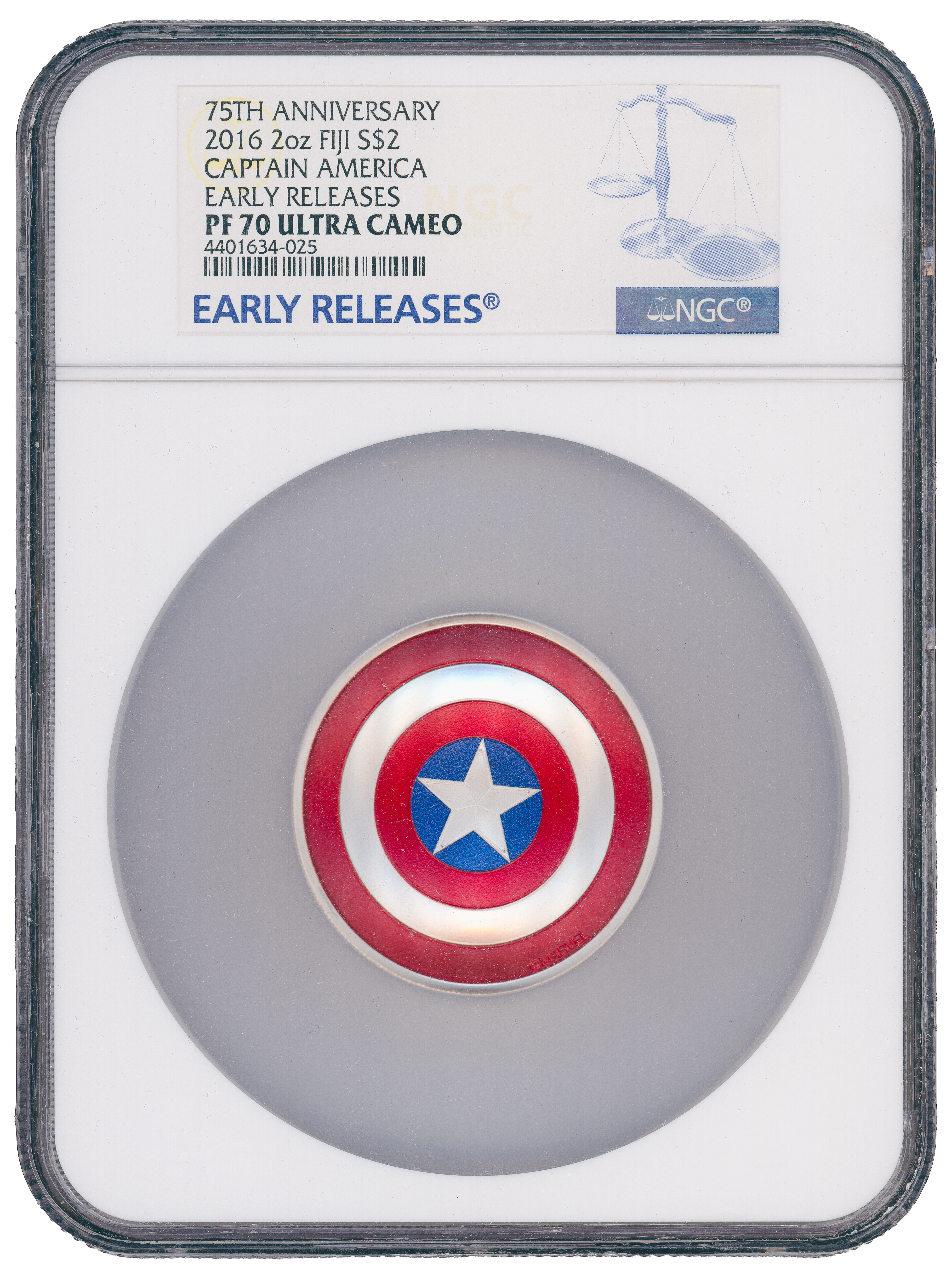 Fiji, Captain America, Two Dollar, 2016, NGC PF 70 ULTRA CAMEO
