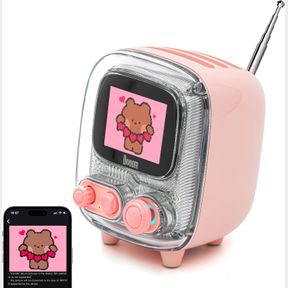 DIVOOM TIIVOO-2 PORTABLE BLUETOOTH SPEAKER WITH FM RADIO,PIXEL ART RETRO MINI SMALL CUTE WIRELESS SPEAKER,VINTAGE DECOR SUITBLE FO