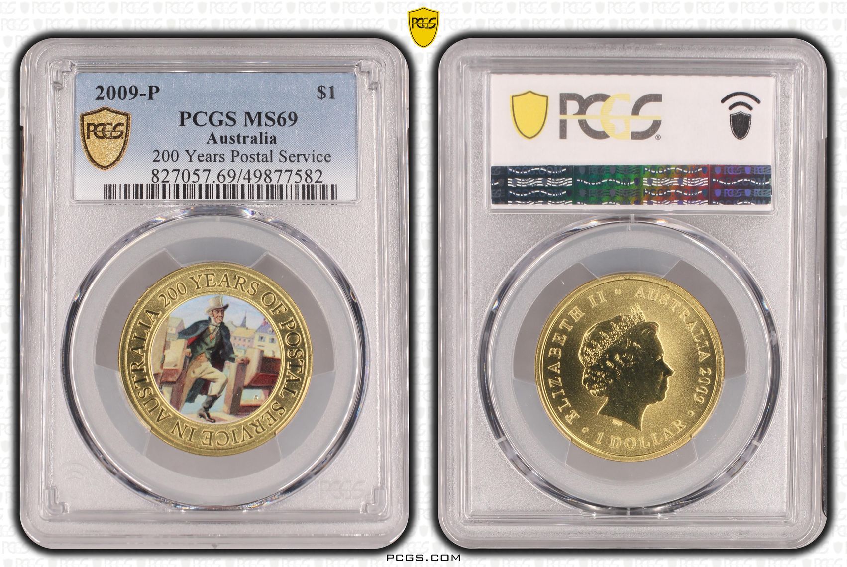 200 Years Postal Service POP 4/0, One Dollar, 2009-P, PCGS MS69
