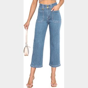 ALLABREVE WOMEN'S WIDE LEG JEANS HIGH WAISTED STRETCHY STRAIGHT LEG JEANS BUTTONED LOOSE DENIM PANTS WITH POCKET BLACK,10