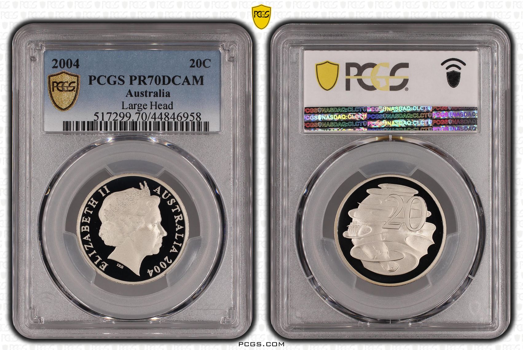 2004 Australia Twenty Cent, 20c Large Head PCGS - PR70DCAM POP 13/0 -958