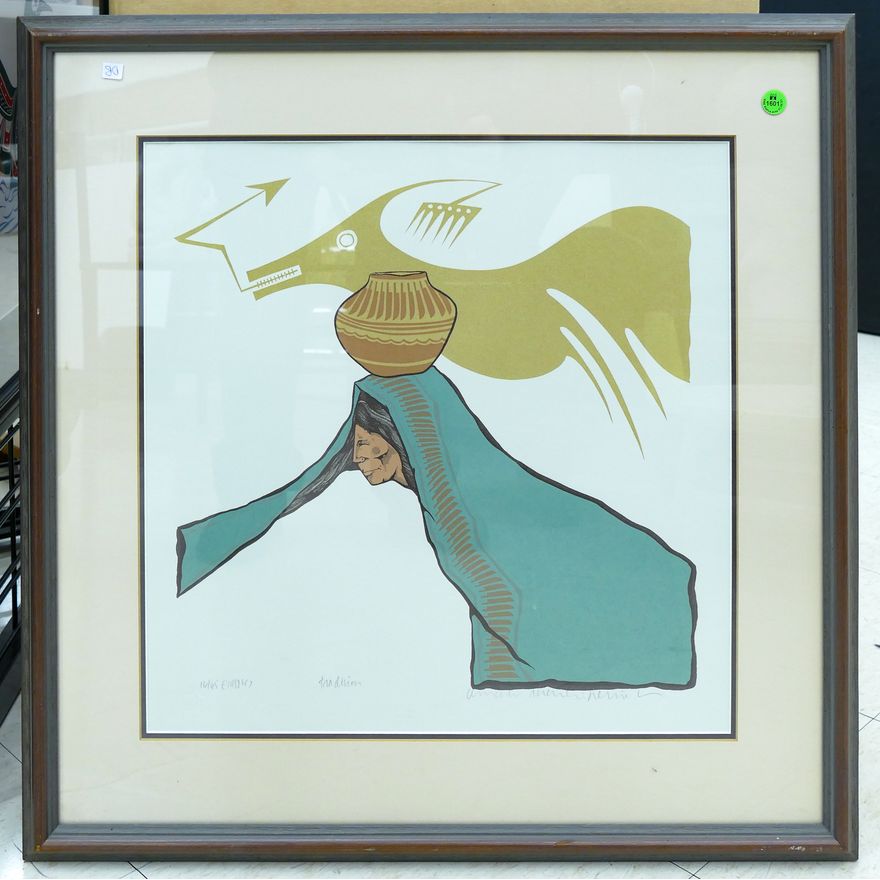 Amado Pena Jr. ''Tradition'' S/N Lithograph Framed 26''x26''.