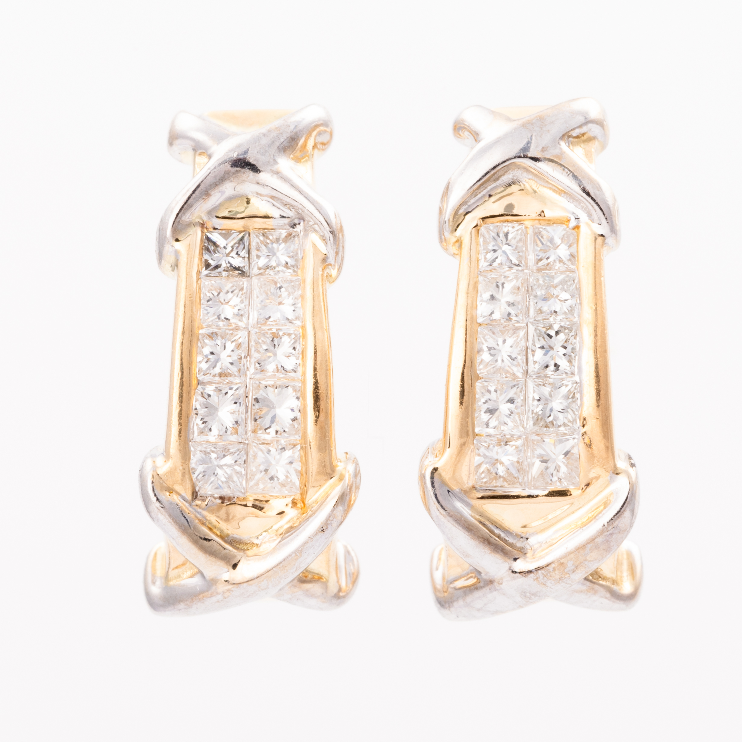 243 · 0.40ct Princess Diamond Hoops 18ct Gold