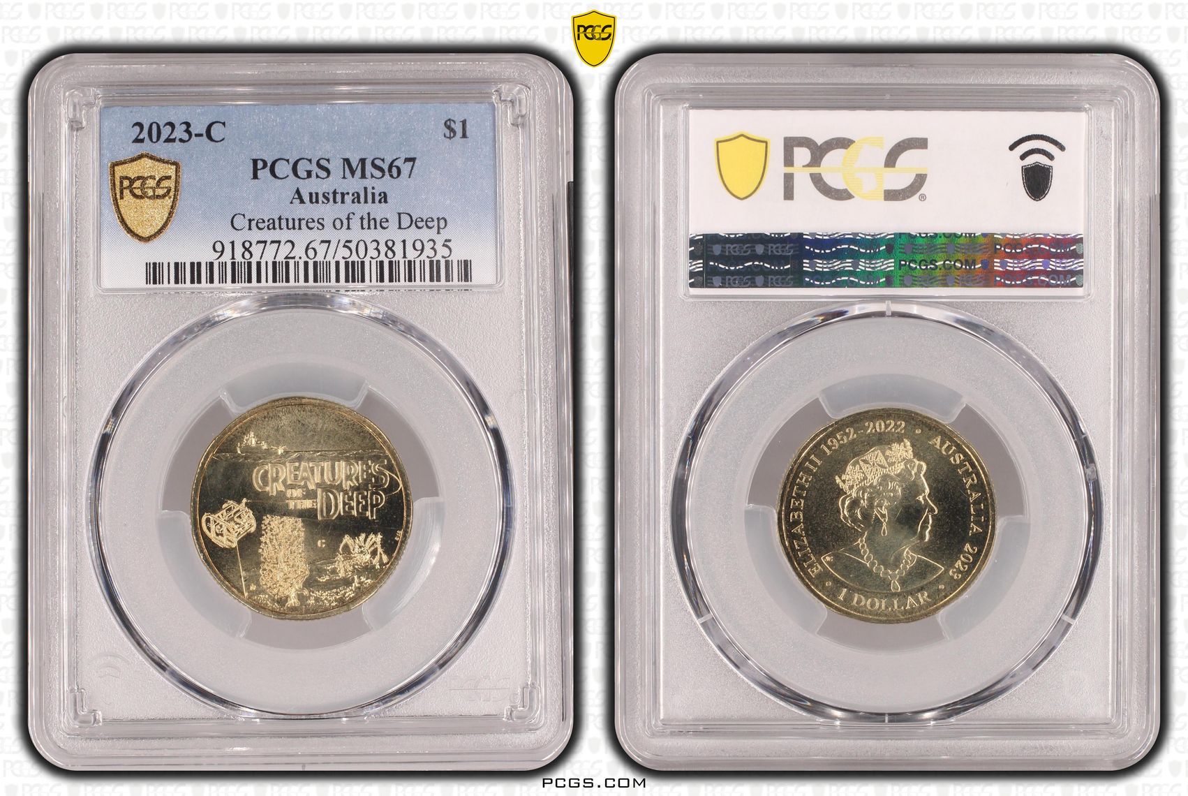 353 · Elizabeth II, One Dollar, 2023-C, PCGS MS67
