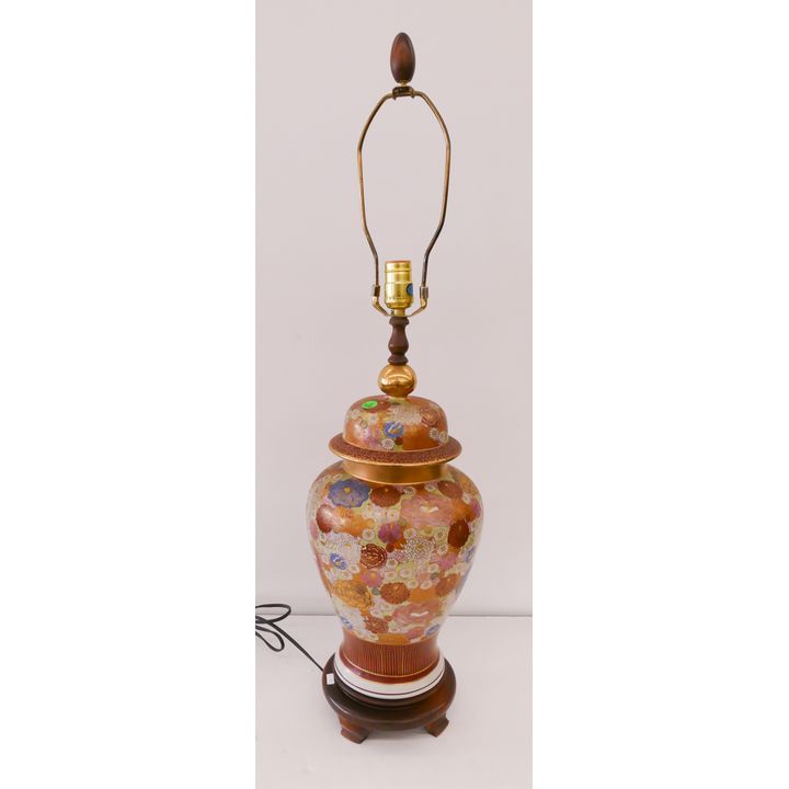 Japanese Gilt Kutani Jar Table Lamp- 33x9''