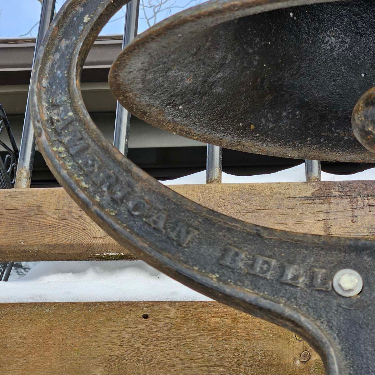 Large Cast Iron Bell & Yoke American Bell & Foundry No. 12