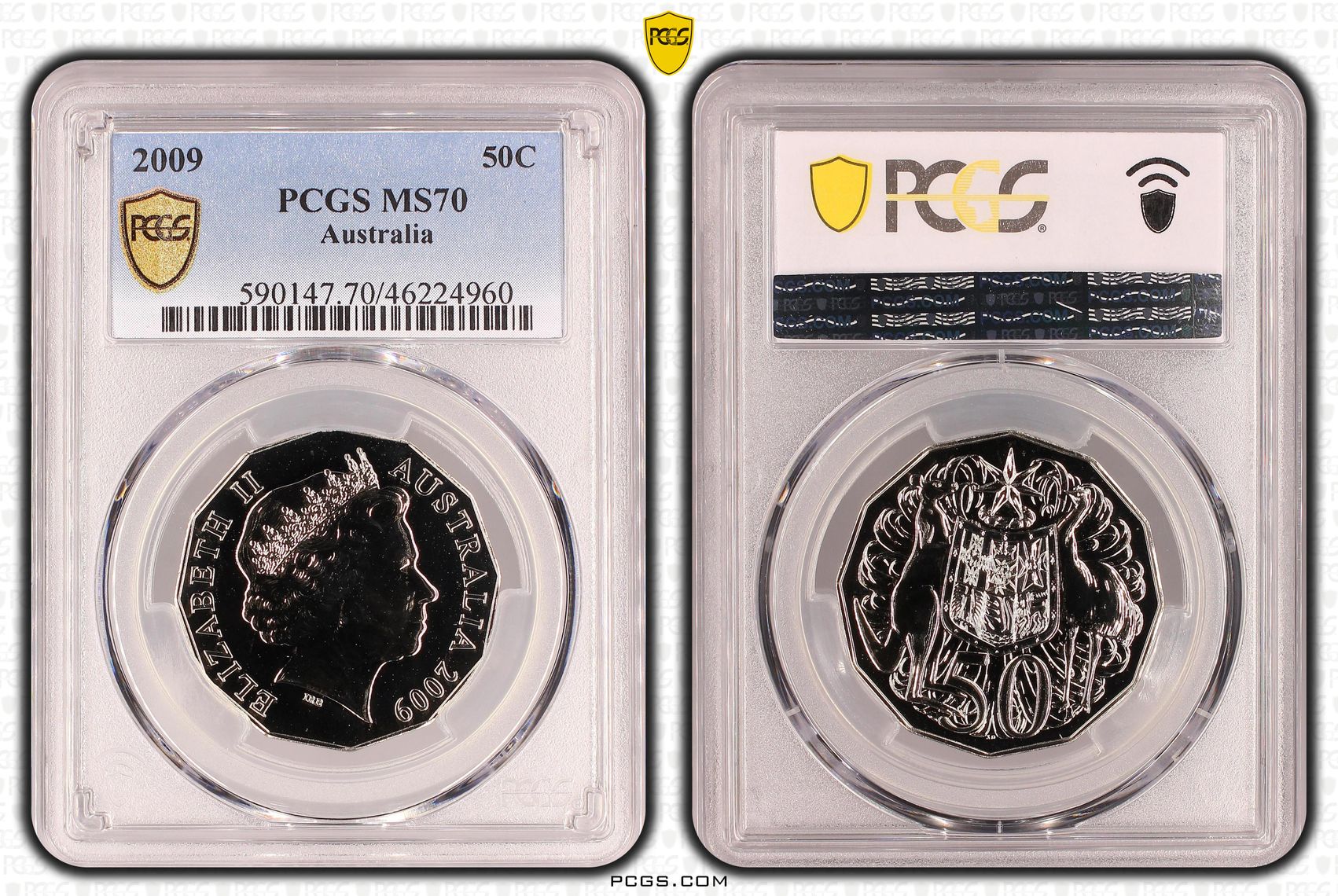 Elizabeth II, POP 5/0, Fifty Cent, 2009, PCGS MS 70