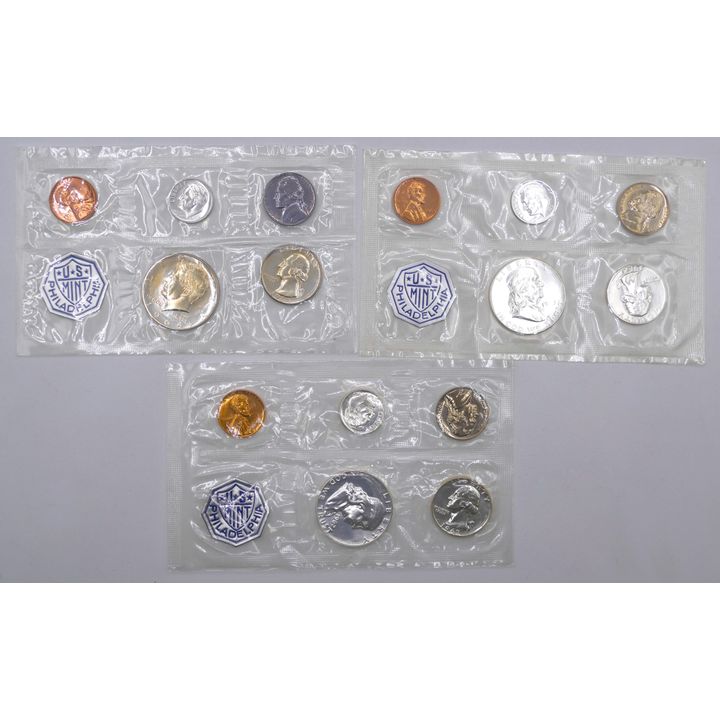 3pc US 1962-64 Uncirculated Coin Sheets