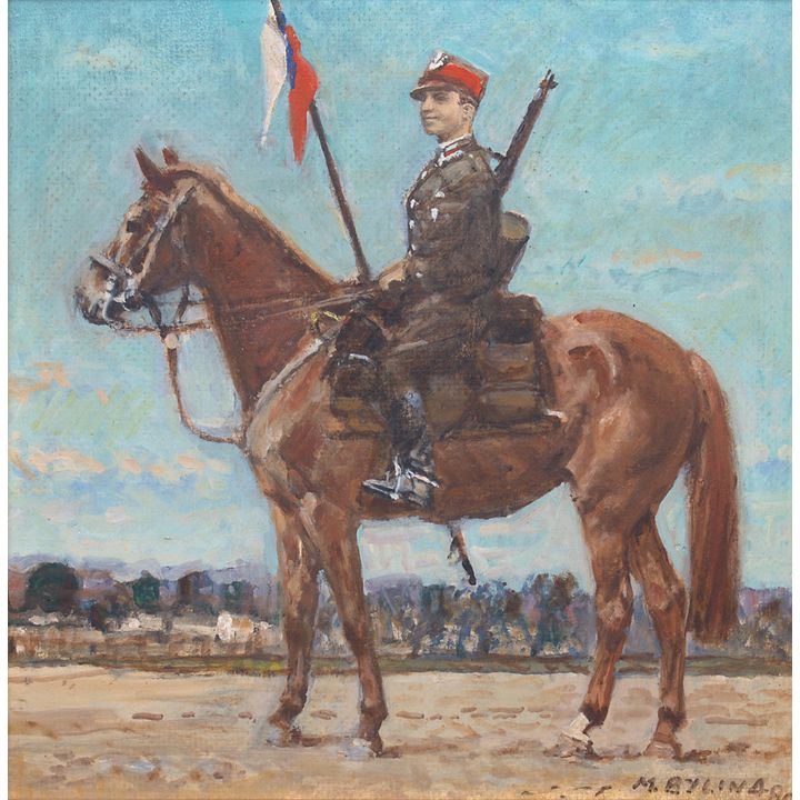 Michał Bylina | Portret konny ułana, 1980 r.