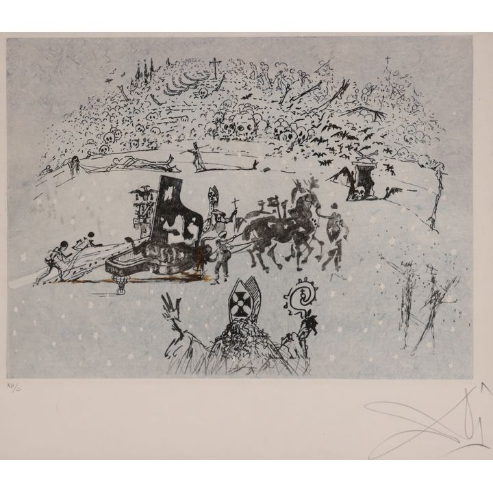 Salvador Dali ''Le Piano sous la Neige'' 1970 Etching