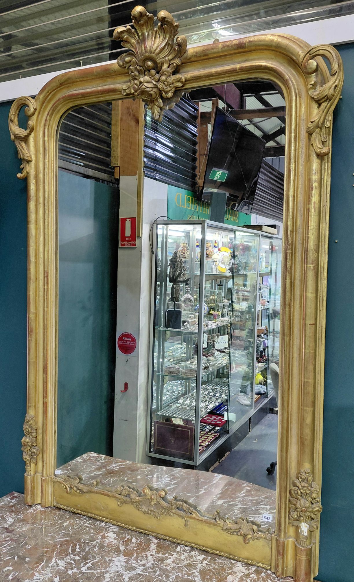 542 · 19TH CENTURY OVERMANTLE MIRROR