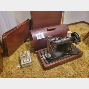 Antique Singer Sewing Machine with Accessories