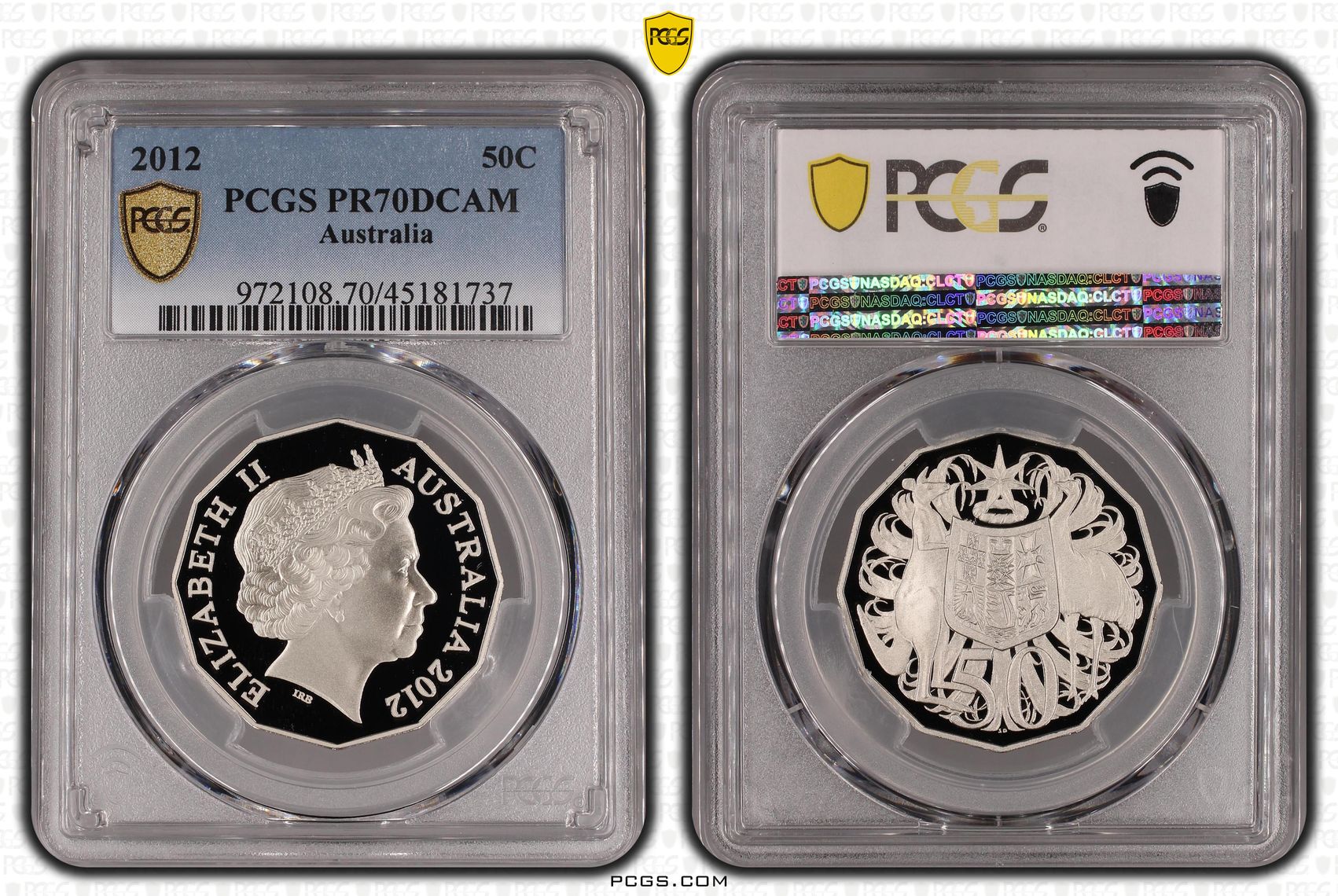 2012 Australia Fifty Cent, 50c PCGS - PR70DCAM POP 25/0 -737