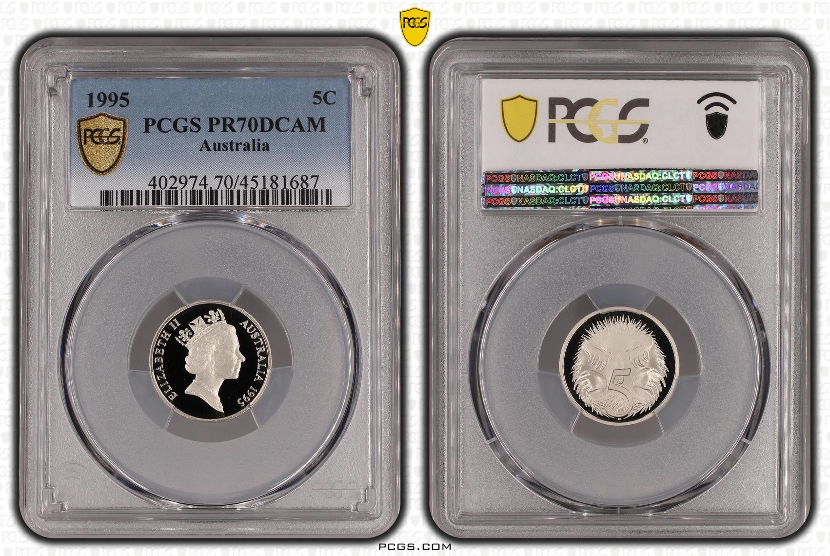 Elizabeth II, Five Cent, 1995, PCGS PR 70DCAM
