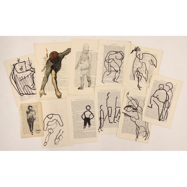 11pc William Cumming Figure Drawings on Newsprint 11''x8'' Largest