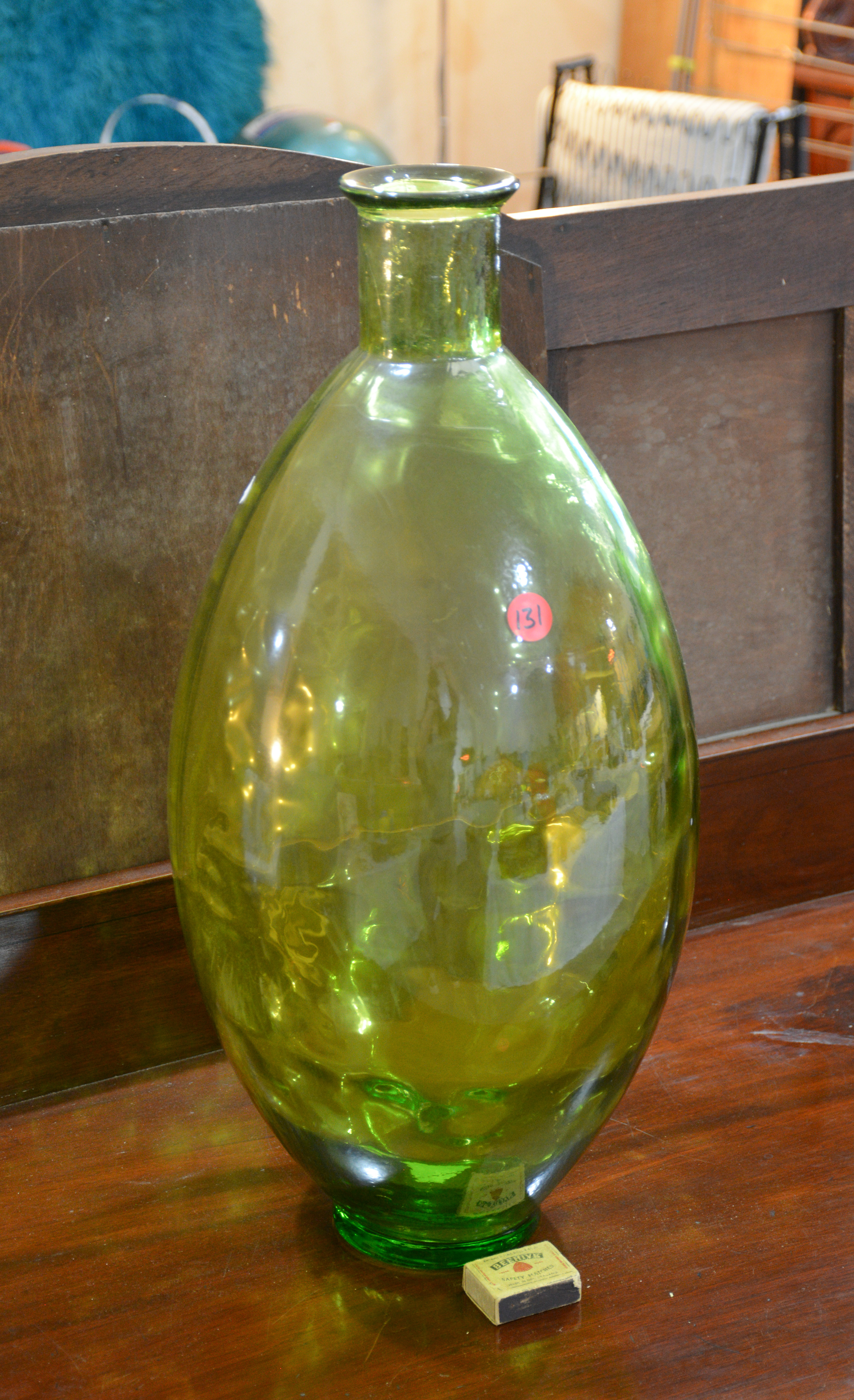 Huge Decorative Green Glass Vase — sold at auction in New Zealand for $50