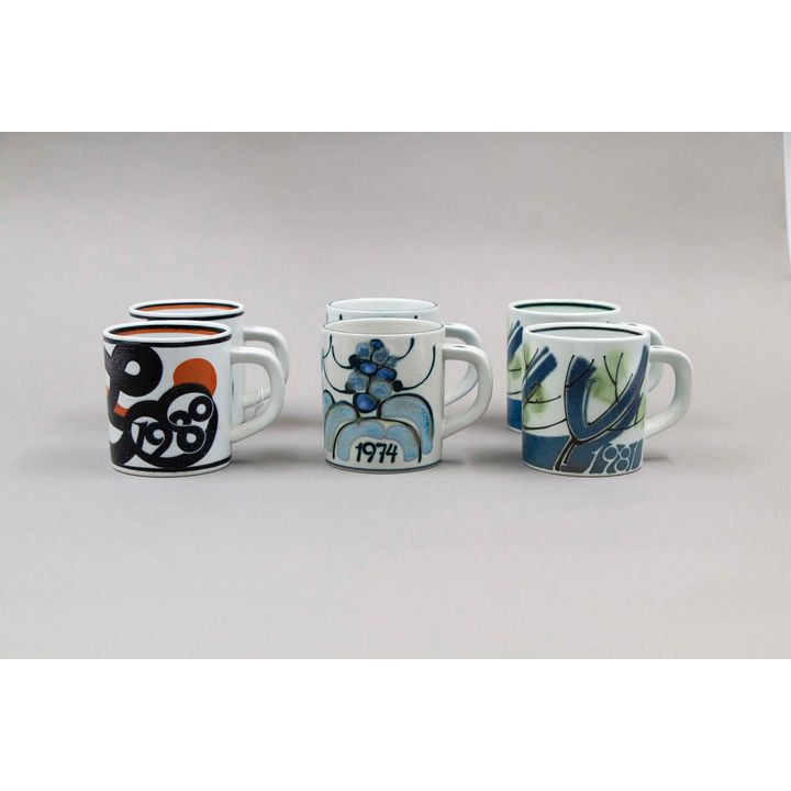 Royal Copenhagen Denmark - Six small Annual coffee cups