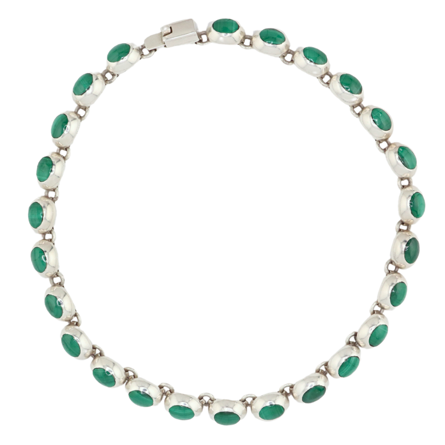Collar tipo Riviera de malaquita