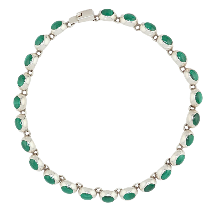 Collar tipo Riviera de malaquita