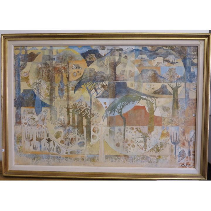 GORDON VORSTER, OIL ON BOARD, SWA IMPRESSION,