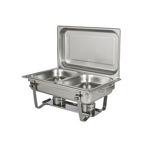 Stainless Steel 9 Liter Double Tray Chafing Dish Food Warmer | NO SCREWS FOR LIDS