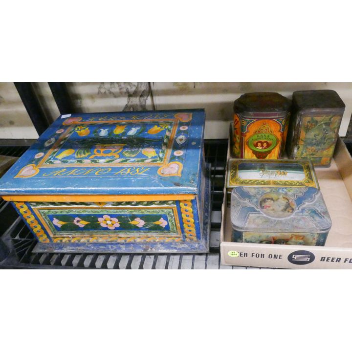 Shelf Antique Advertising Tins