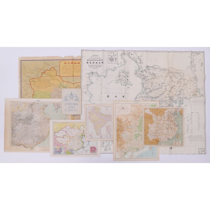 8pc 20th Century Maps of China. 1907-1965