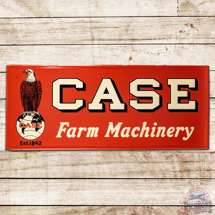 Case Farm Machinery Embossed SST Sign w/ Old Abe