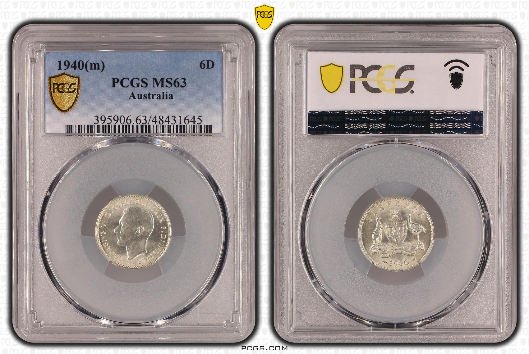 Sixpence, 1940(m), PCGS MS 63