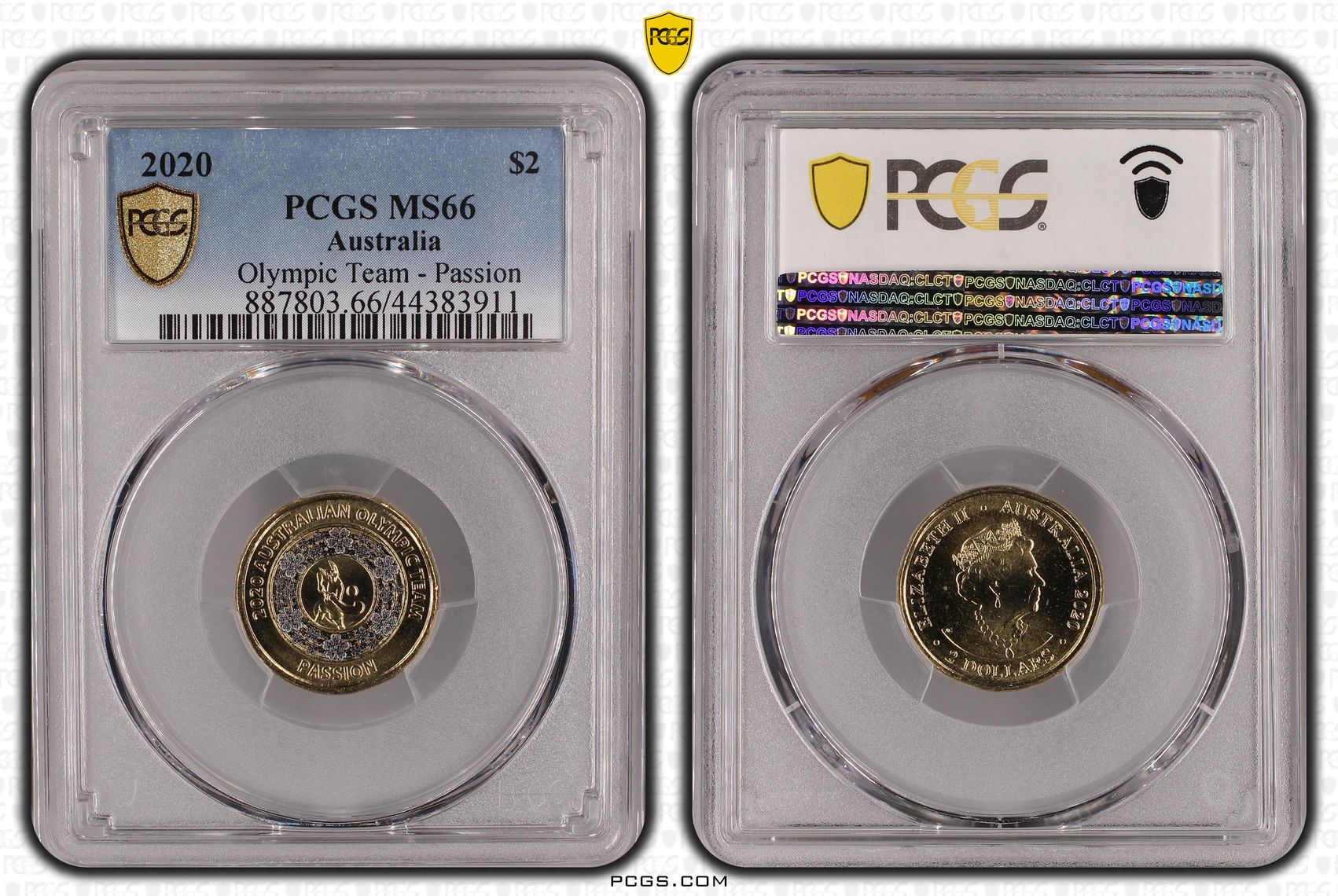 Olympic Team - Passion, Two Dollar, 2020, PCGS MS66