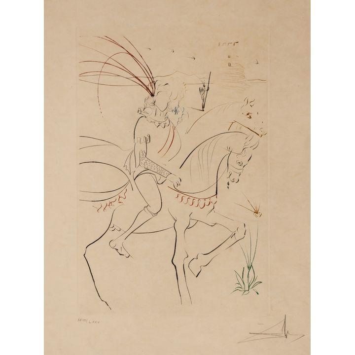 Salvador Dali ''Viviane et Lancelot du Lac'' 1975 Engraving