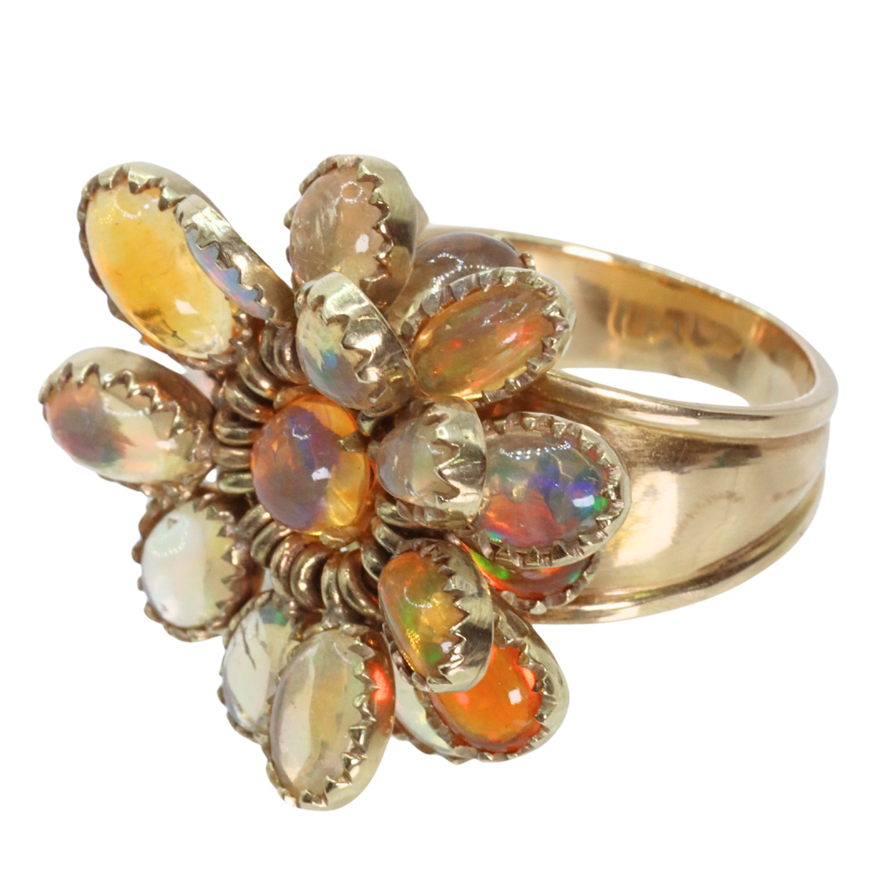 Anillo articulado de ópalos