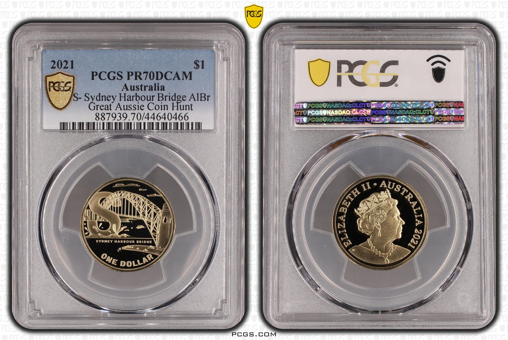 2021 Australia One Dollar, $1 S- Sydney Harbour Bridge AlBr PCGS - PR70DCAM POP 17/0 -466