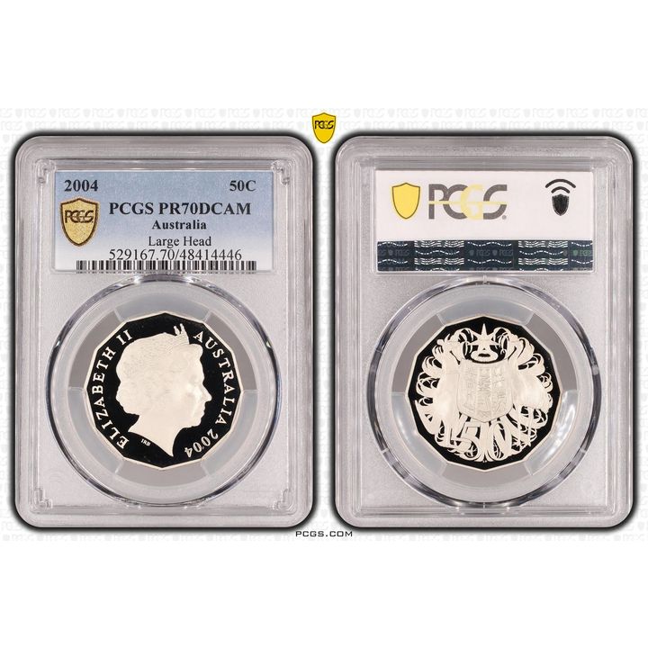 Elizabeth II, Large Head, Fifty Cent, 2004, PCGS PR70DCAM