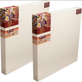 MASTERPIECE Z1DS-1217 3D Pro 2.5" Deep Sausalito Heavy Weight and Texture 14 oz Cotton Stretched Canvas 12" x 17" White