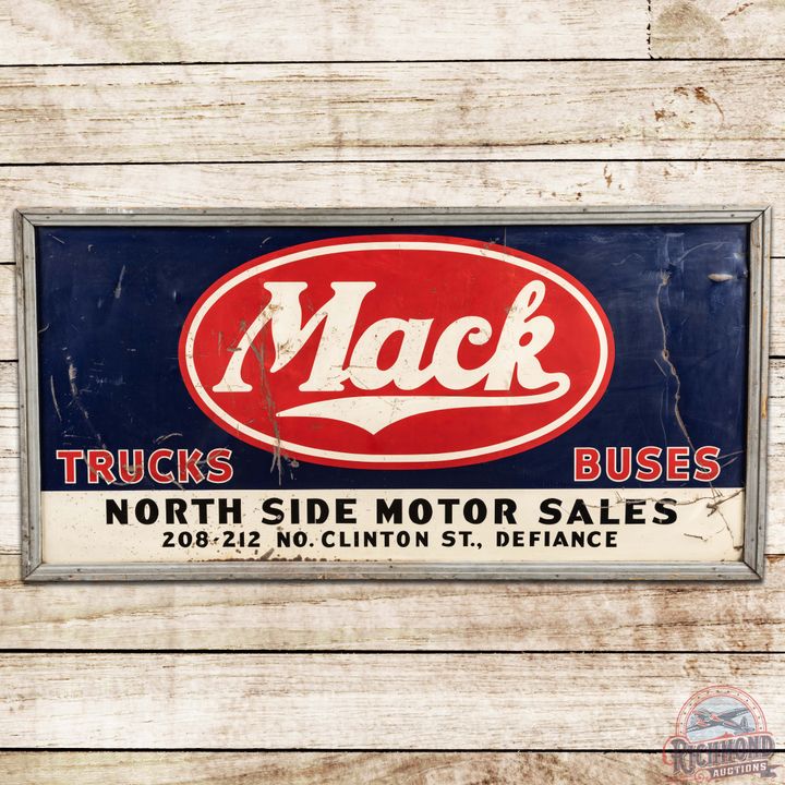 Rare Mack Trucks Buses SST Sign w/ Logo Defiance Ohio