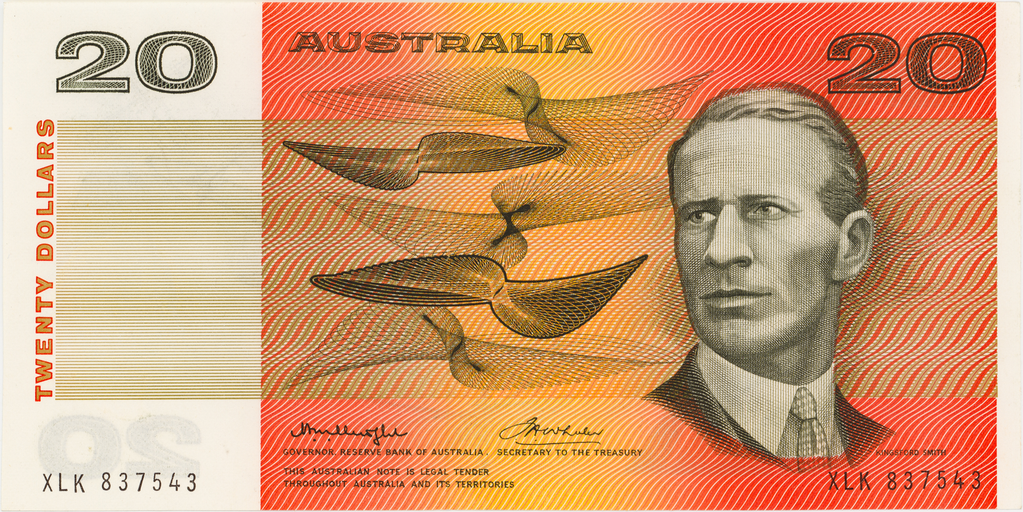 Knight/Wheeler, Twenty Dollars, 1976, aUNC
