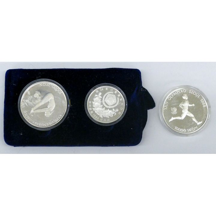 3pc 1988 XXIV Olympiad Seoul Sterling Coins