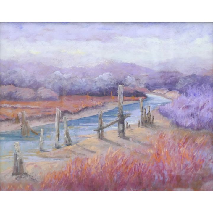 Jeannie Fine ''Once there was a Bridge'' Pastel Framed