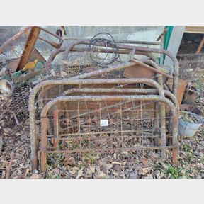 Various metal antique bed headboard and foot board